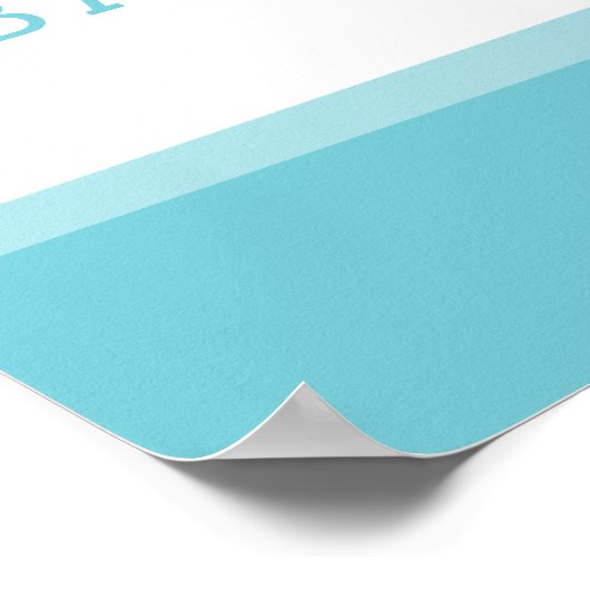 WILLKOMMEN POSTER Bar mitzvah Türkis Blau (Ecke)