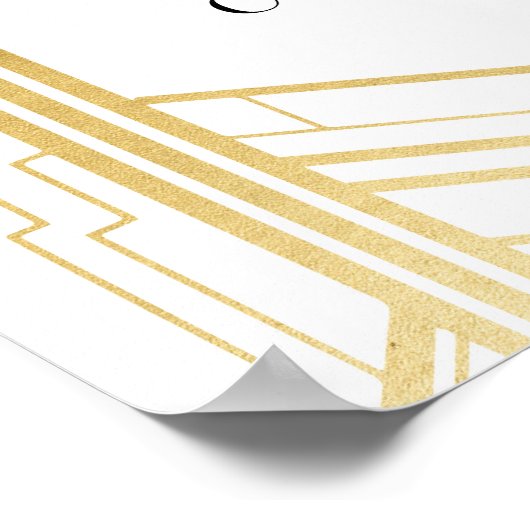 Willkommen Poster Gatsby Art Deco Gold Wedding Pos (Ecke)