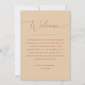 Willkommen & Programm Hochzeit | Warm Peach Sand (Vorderseite)