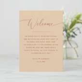 Willkommen & Programm Hochzeit | Warm Peach Sand (Stehend Vorderseite)