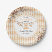 Willkommen Pumpkin Girl Modern Fall Baby Dusche Pappteller (Vorderseite)