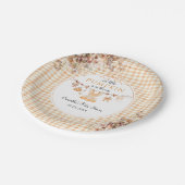 Willkommen Pumpkin Girl Modern Fall Baby Dusche Pappteller (Schrägansicht)