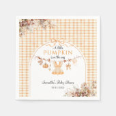 Willkommen Pumpkin Girl Modern Fall Baby Dusche Serviette (Vorderseite)