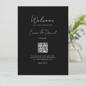Willkommen QR Code Black Wedding Galerie (Stehend Vorderseite)