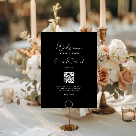 Willkommen QR Code Black Wedding Galerie