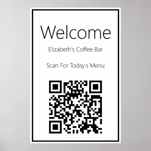 Willkommen QR-Code für die heutige Menüvorlage Poster (Vorne)