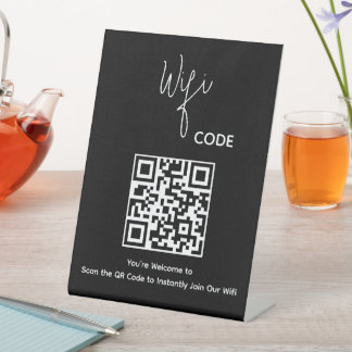 Willkommen QR Code Scan zum Verbinden des Wifi-Ped Sockelschild