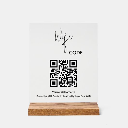 Willkommen QR-Code-Scan zur Verbindung von WiFi Acrylschild (Vorderseite)