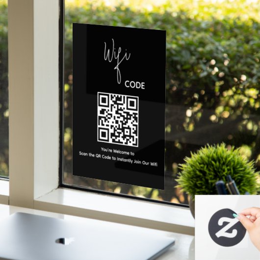 Willkommen QR-Code-Scan zur Verbindung von WiFi Fensteraufkleber (Büro)
