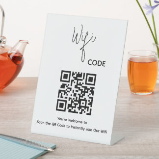 Willkommen QR-Code-Scan zur Verbindung von WiFi Sockelschild