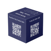 Willkommen QR Codes Info Hotel Restaurant Blau Würfel (Rückseite Schrägansicht)