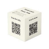 Willkommen QR Codes Info Hotel Restaurant Elfenbei Würfel (Vorderseite Schrägansicht)