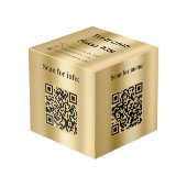 Willkommen QR Codes Info Hotel Restaurant Gold Würfel (Vorderseite Schrägansicht)