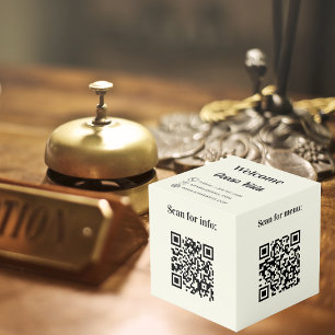 Willkommen QR-Codes Info Hotel Restaurant Tisch El Würfel