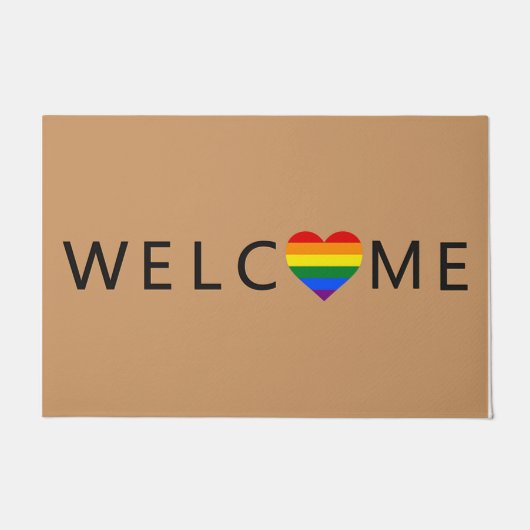 Willkommen Rainbow Doormat, Niedliche Herzmatte Fußmatte (Vorderseite)