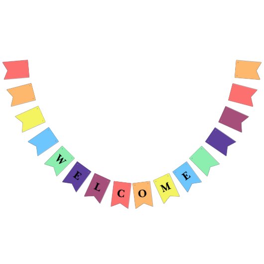 WILLKOMMEN Rainbow Gradient Theme Party Bunting Wimpelkette (Alle)
