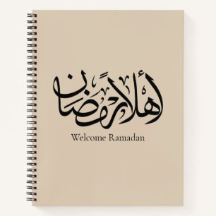 Willkommen Ramadan Arabische Kalligrafie Thuluth Notizblock