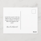 Willkommen Ramadan, Arabische Kalligraphie Postkarte (Rückseite)