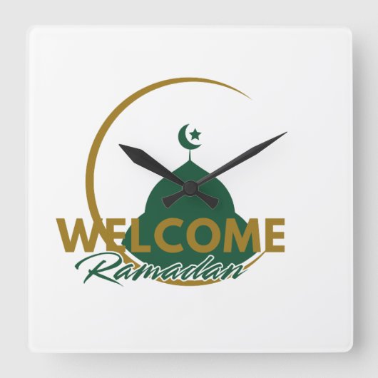 Willkommen Ramadan Wanduhr – Islamische Moschee Cr (Vorderseite)