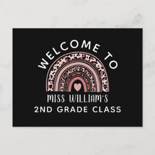 Willkommen Regenbogen-Lehrer zurück zur Schule Postkarte