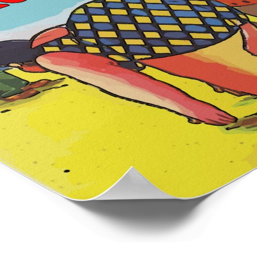 Willkommen RehoBeide Beach Cartoon Poster (Ecke)