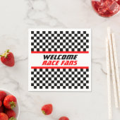 Willkommen Rennfans Schachbrettflagge Serviette (Beispiel)
