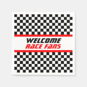Willkommen Rennfans Schachbrettflagge Serviette (Vorderseite)