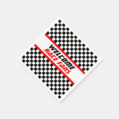 Willkommen Rennfans Schachbrettflagge Serviette (Ecke)