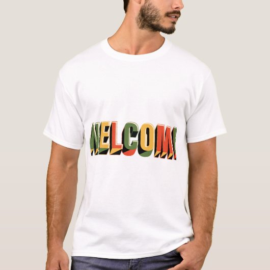 Willkommen Retro-3D-Typografie-Design. T-Shirt (Vorderseite)