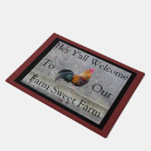 Willkommen Rooster Door Mat Fußmatte (Schrägansicht)