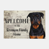 Willkommen Rottweiler Hund Tierfamilie Zuhause Fußmatte (Vorderseite)