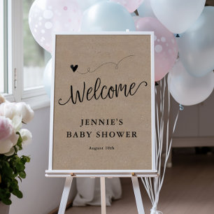 Willkommen, Rustic Kraft Babu Dusche Poster
