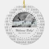 Willkommen Sagittarius Zodiac Baby! Keramik Ornament (Hinten)