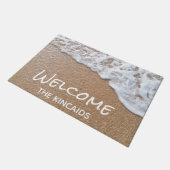 Willkommen Sandy Beach Personalisiert Doormat Fußmatte (Schrägansicht)