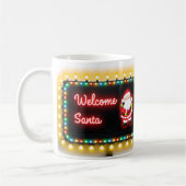 Willkommen Santa Neon Weihnachtsbeleuchtung Billbo Kaffeetasse (Links)