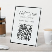 Willkommen Scan QR Code für das Menü Sockelschild (In SItu)