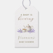 Willkommen Schild 'Baby is Brewing' Teeparty Geschenkanhänger (Vorderseite)