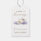 Willkommen Schild 'Baby is Brewing' Teeparty Geschenkanhänger (Rückseite)