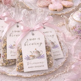 Willkommen Schild 'Baby is Brewing' Teeparty Geschenkanhänger