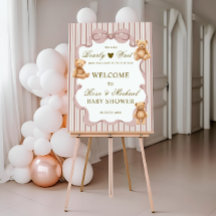 Willkommen Schild Bärchen Baby-Party Teddybär