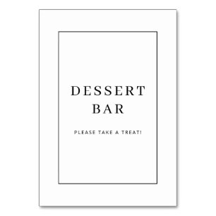 Willkommen Schild für Schwarze und Weiße Dessertba Tischnummer