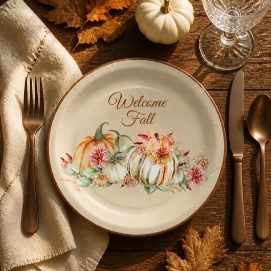 Willkommen schöner Herbst Pappteller
