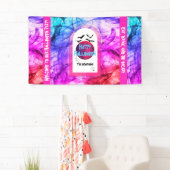 Willkommen Schwarz Lila Vollmond Fledermäuse Frohe Banner (Insitu)