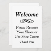 Willkommen Schwarz und Weiß Bitte Schuhe entfernen (Vorne/Hinten)
