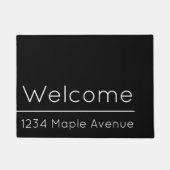 Willkommen Schwarz-Weiß-Adressvorlage Fußmatte (Vorderseite)
