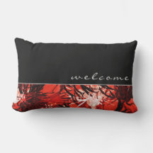 Willkommen | Schwarz-weiße und rote Abstrakte Blüt