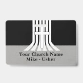 Willkommen Schwarz-weißer Christlicher Kirchenusch Ausweis (Rückseite)