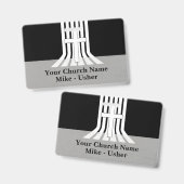 Willkommen Schwarz-weißer Christlicher Kirchenusch Ausweis (Vorder- & Rückseite)