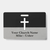 Willkommen Schwarz-weißer Christlicher Kirchenusch Ausweis (Rückseite)