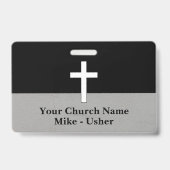 Willkommen Schwarz-weißer Christlicher Kirchenusch Ausweis (Vorderseite)